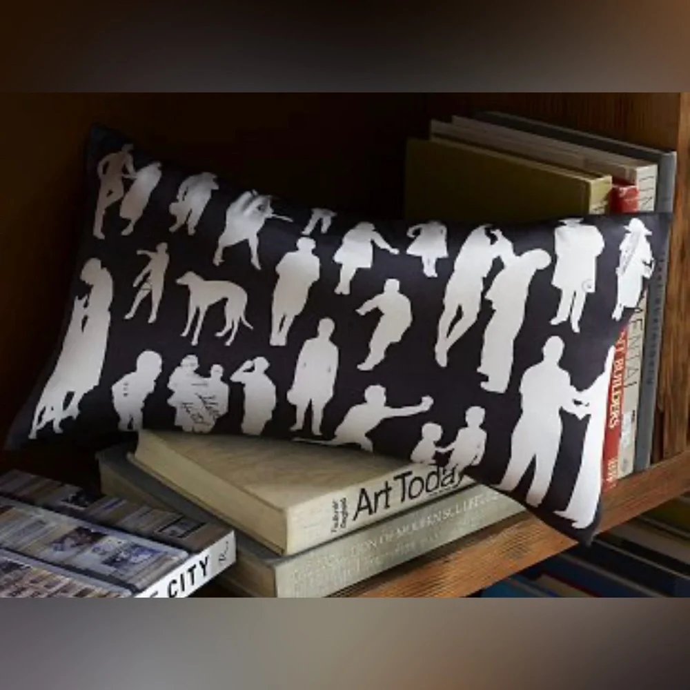West Elm Luxurious Silk Accent Pillow Silhouette Mike Miller Collaboration RARE